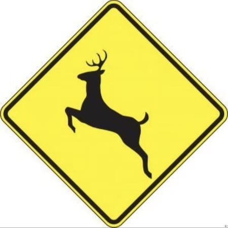Accuform CROSSING SIGN DEER 30 X 30 DG HIGH FRW454DP FRW454DP